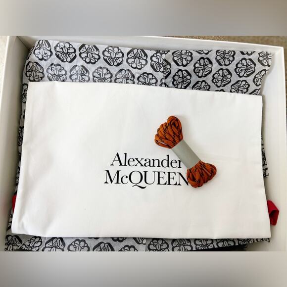 Alexander McQueen Plain Toe Combat Boots Brown Burnt Orange Leather Men Size 9.5 - Picture 11 of 13